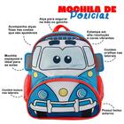 Mochila Bolsa Fusca Policial 3D Infantil Com Alças decorativas crianças meninos escola viajens desing divertido