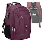 Mochila Bolsa Masculina Feminina Notebook Anti Furto Resistente A Agua Reforçada USB