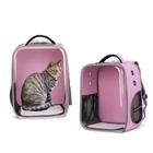 Mochila bolsa para transporte rosa pet cao gato cachorro astronauta transparente
