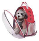 Mochila Bolsa Pet Visão Panorâmica Astronauta Cachorro e Gato (Vermelho)