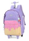 Mochila c/ Rodinhas Costas Grande Roxo Sorvete Luxcel