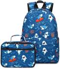 Mochila CAMTOP Kids Preschool com lancheira Shark Navy Blue