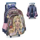 Mochila Carrinho Barbie Pet Fashion Lantejoula Jeans Luxcel