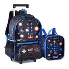 Mochila Carrinho Com Lancheira Video Game Bolsa Escola Gamer