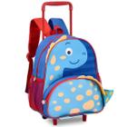 Mochila Carrinho Rodinhas Dinossauro Infantil Escolar Original Clio Pets