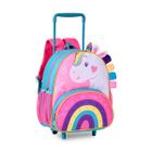 Mochila Carrinho Unicórnios Bolsa Escolar Infantil Feminina