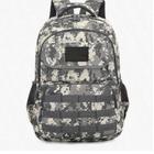 Mochila Casual Camuflada de 25L Semi-Impermeável para Acampamento, Verão e Corrida - Cinza Camuflado