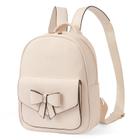 Mochila CLUCI Mini Cute Bowknot Leather branca para mulheres