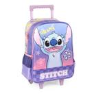 Mochila Com Carrinho Violeta Stitch Disney Classics Infantil