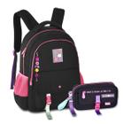 Mochila com Estojo Luluca Kit Escolar Bolsa Juvenil Premium