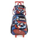 Mochila com rodas avengers capitão america do kit azul luxcel