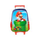 Mochila com rodas do kit azul mario