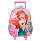 Mochila com rodas escolar 16 princesa disney ariel rosa