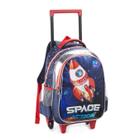 Mochila Com Rodas Escolar Menino Bolsa Foguete Espacial