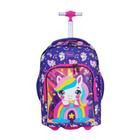 Mochila com Rodas Rabisk Teen Unicórnio RKU5002C Cor: Azul