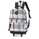 Mochila Com Rodinha Xadrez Up4you Cinza Luxcel Preta