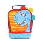 Mochila Com Rodinhas Lancheira Térmica Infantil Escolar Passeio - Dino Azul