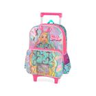 Mochila Com Rodinhas- Luxcel - Barbie Arco-Íris Glitter Rosa