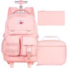 Mochila com Rodinhas WZLVO 21 Polegadas - Resistente à Água - Para Meninas e Mulheres