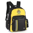 Mochila Costa Harry Potter Amarelo Brasão Hogwarts Lufa-Lufa