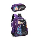 Mochila Costa Infantil Wandinha + Estojo Duplo Luxcel