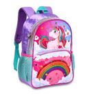 Mochila Costas Escolar Infantil Unicórnio Glitter - UN24539J Clio