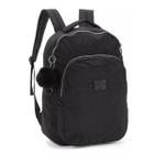 Mochila Costas Escolar Up4you Crinkle Preto Chaveiro Pompom