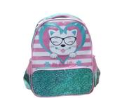 Mochila Costas Gatinha Feminina Infantil Menina Escolar Yepp MIF 5313-15