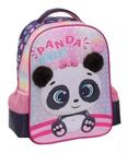 Mochila Costas Infantil Feminina Panda Chaveiro Pom Pom 15,5'' - MIF5314-15