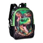 Mochila Costas Infantil T Rex Dinossauro Verde Clio Original Ref 3463