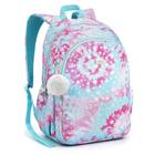 Mochila Costas Juvenil Feminina Tie Dye Chaveiro Azul/Rosa