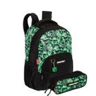 Mochila Costas Minecraft Passeio Com Estojo Duplo Escolar