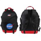 Mochila Costas Nasa Preta Escolar Casual Com Compartimento Para Notebook