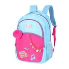 Mochila Costas Notebook Pompom Up4You, Juvenil Escolar, Azul, Luxcel