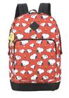 Mochila Costas Snoopy Woodstock Peanuts Vermelha Juvenil