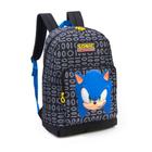 Mochila Costas Sonic The Hedgehog Anéis Preta Luxcel