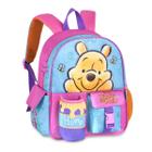 Mochila Costas Ursinho Pooh Bolsa Escolar Infantil Meninas