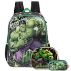 Mochila De Alças Hulk Com Lancheira Térmica E Estojo Duplo