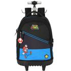 Mochila De Carrinho Escolar Infantil Azul Mario Bros