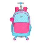 Mochila De Carrinho Escolar Infantil Up4you Pink Rodinhas 360