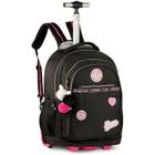 Mochila de Carrinho Mala Bolsa Rebecca Bonbon Preto Rosa Azul Fashion Juvenil Escolar Feminino Clio