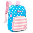 Mochila de Costas Barbie Azul e Rosa Bolinhas - Luxcel