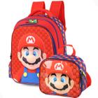 Mochila de Costas c/ Lancheira Térmica Escolar Passeio Super Mário 20L