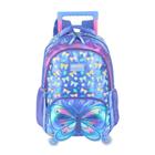 Mochila De Costas e Rodinhas Infantil Borboleta 4 Rodas 360º Com Led Up4You