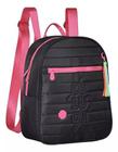 Mochila De Costas Em Nylon Oficial Luluca Preto/Rosa