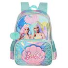 Mochila De Costas Escolar Infantil Barbie Sereia Fada Pompom - Luxcel