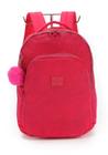 Mochila De Costas Escolar Pink Up4you Com Chaveiro Pompom