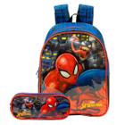 Mochila De Costas + Estojo Spider Man Vermelho E Preto