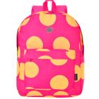 Mochila de Costas Feminina Juvenil Básica Bolinhas Cor Pink