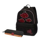 Mochila Escolar Bolsa Akatsuki Naruto Anime Preta Costas - Chic